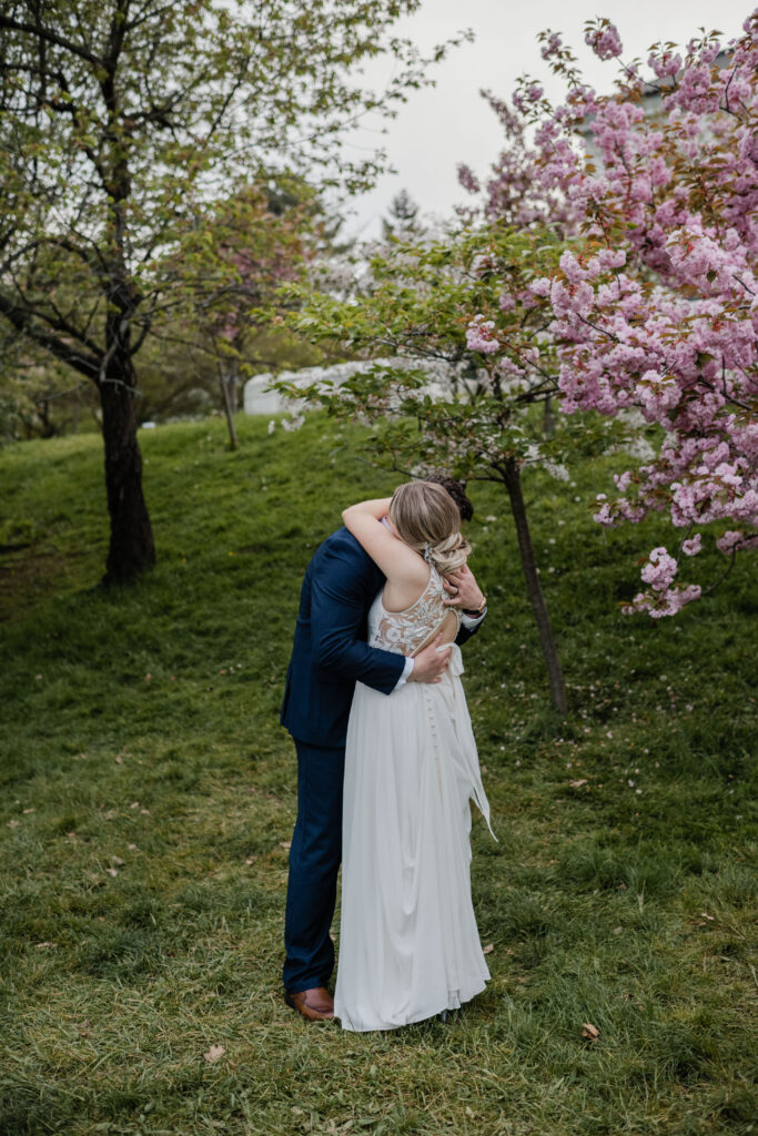 spring buffalo new york elopement in the cherry blossoms