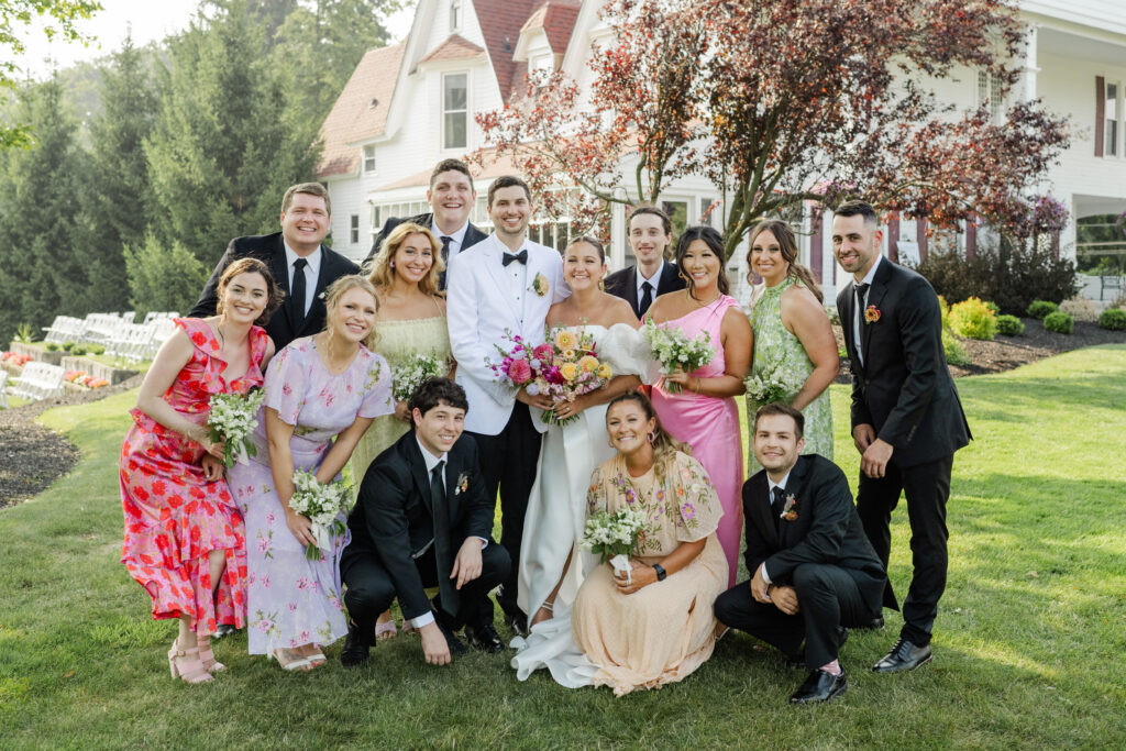 Wildroot Floral Wedding Party with Mismatched Dresses