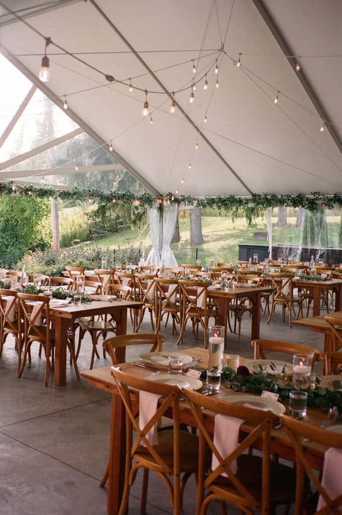 a 35mm film photo of crispin hill tent