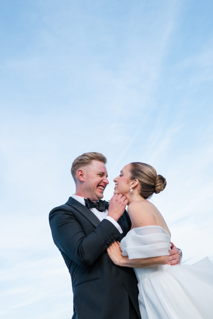 Bride and groom during golden hour portraits at The Mansion at Knox Farm in East Aurora NY.