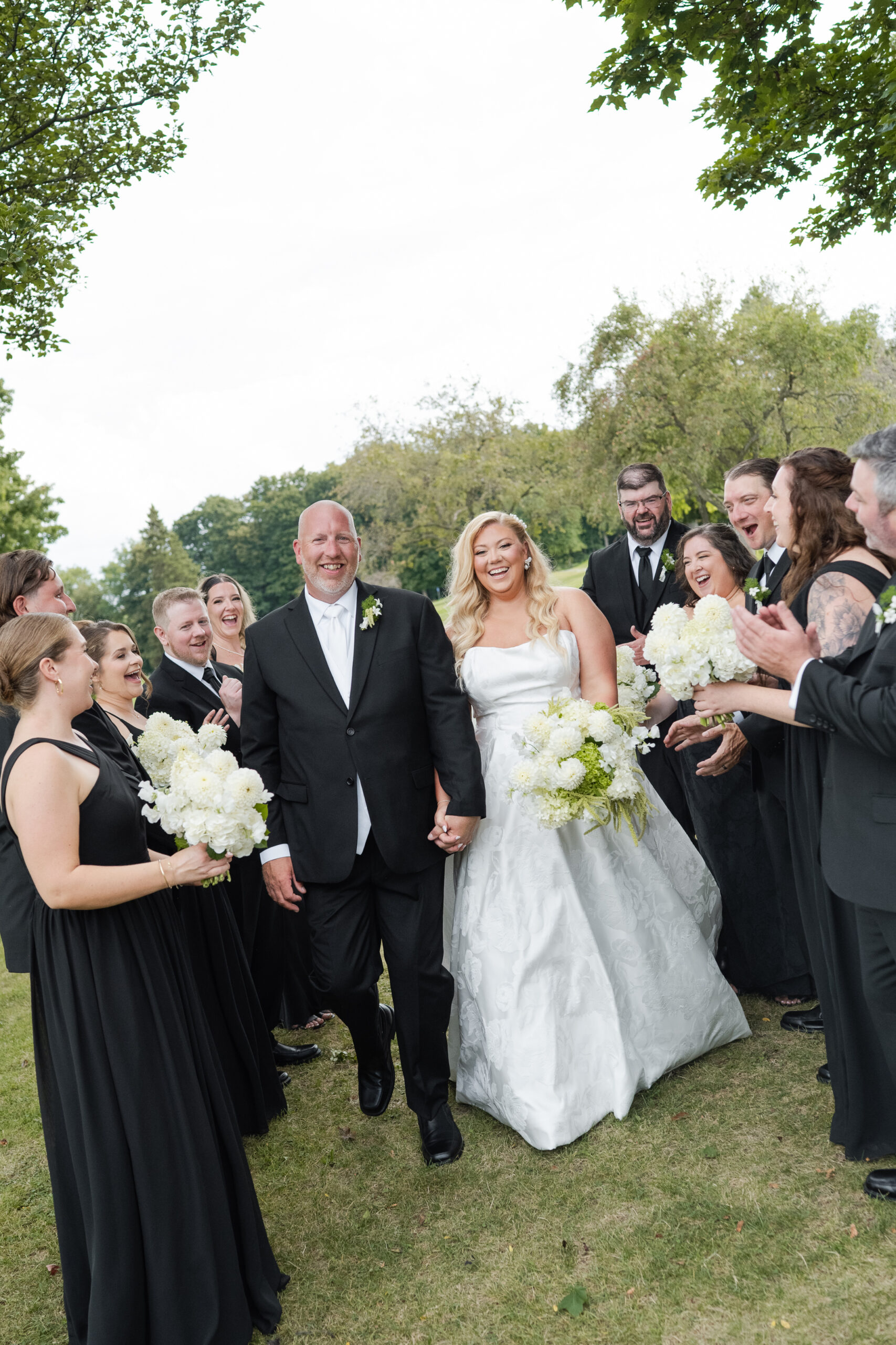 Wedding party portraits on Clifton Springs golf course