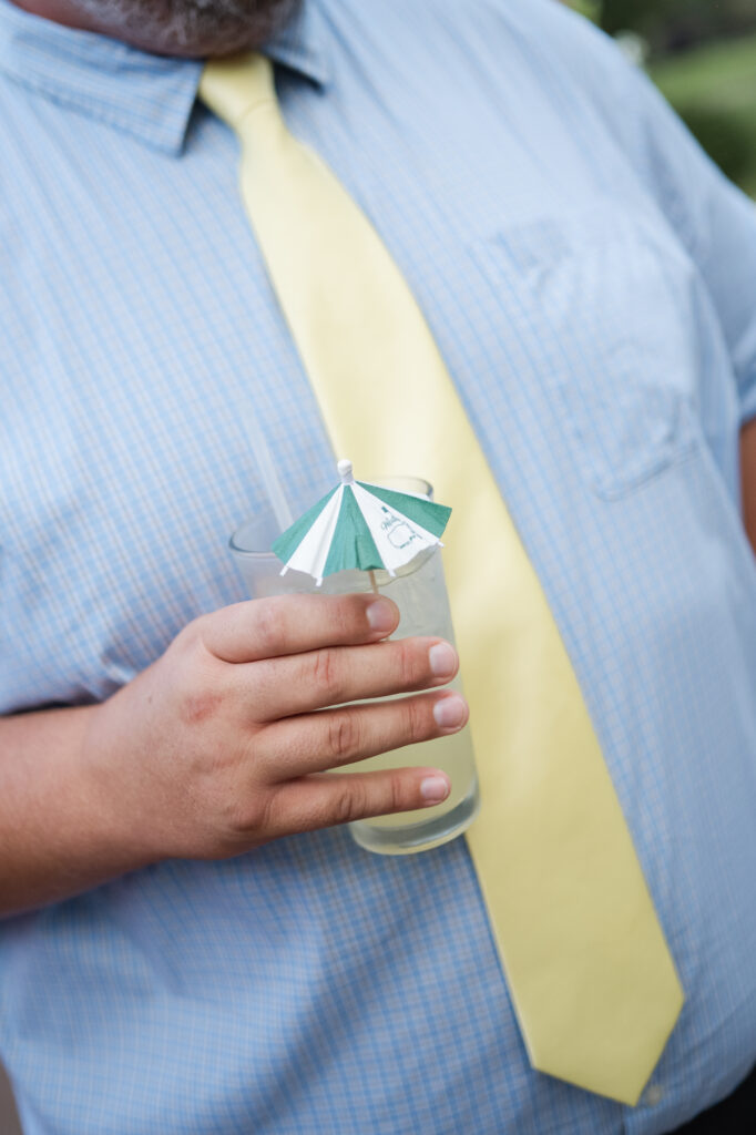 drink umbrella details during cocktail hour