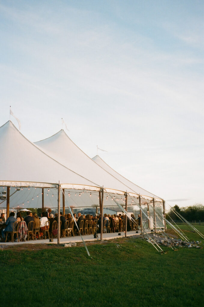 Seneca Ridge Geneva NY sailcloth tent reception wedding