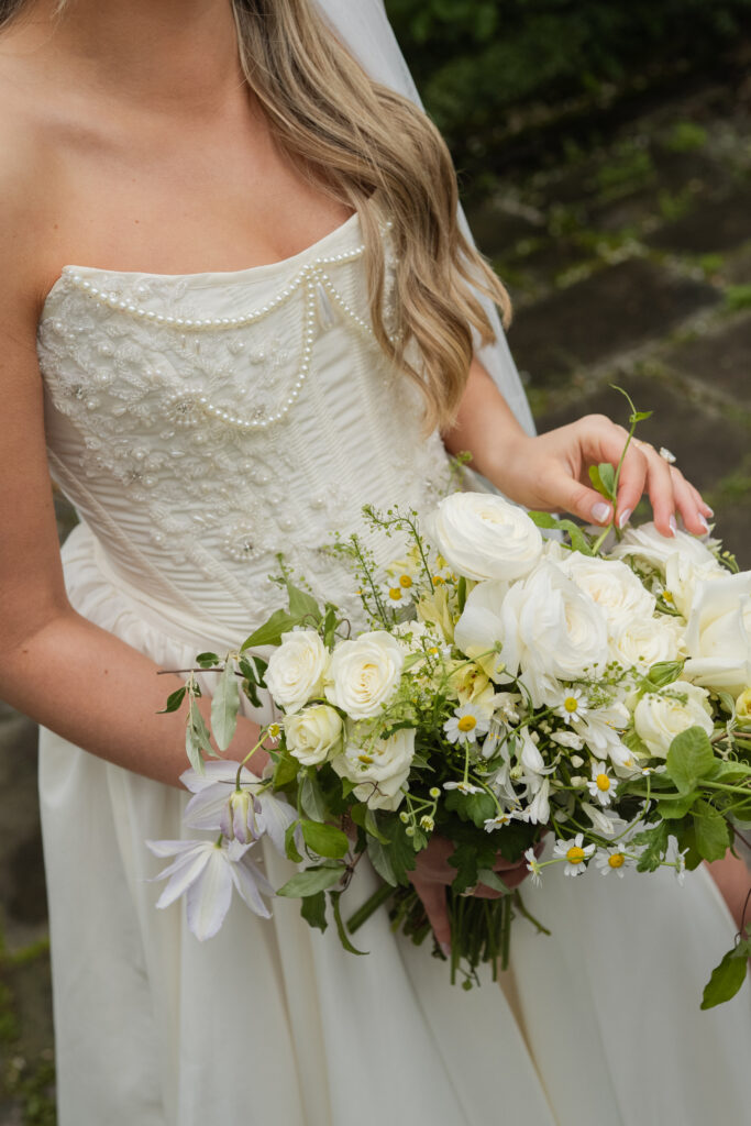 butter yellow and whites bridal bouquet