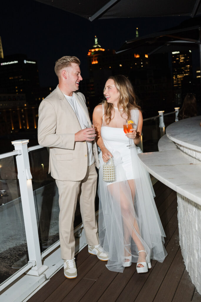 couple enjoying a full wedding weekend celebration
