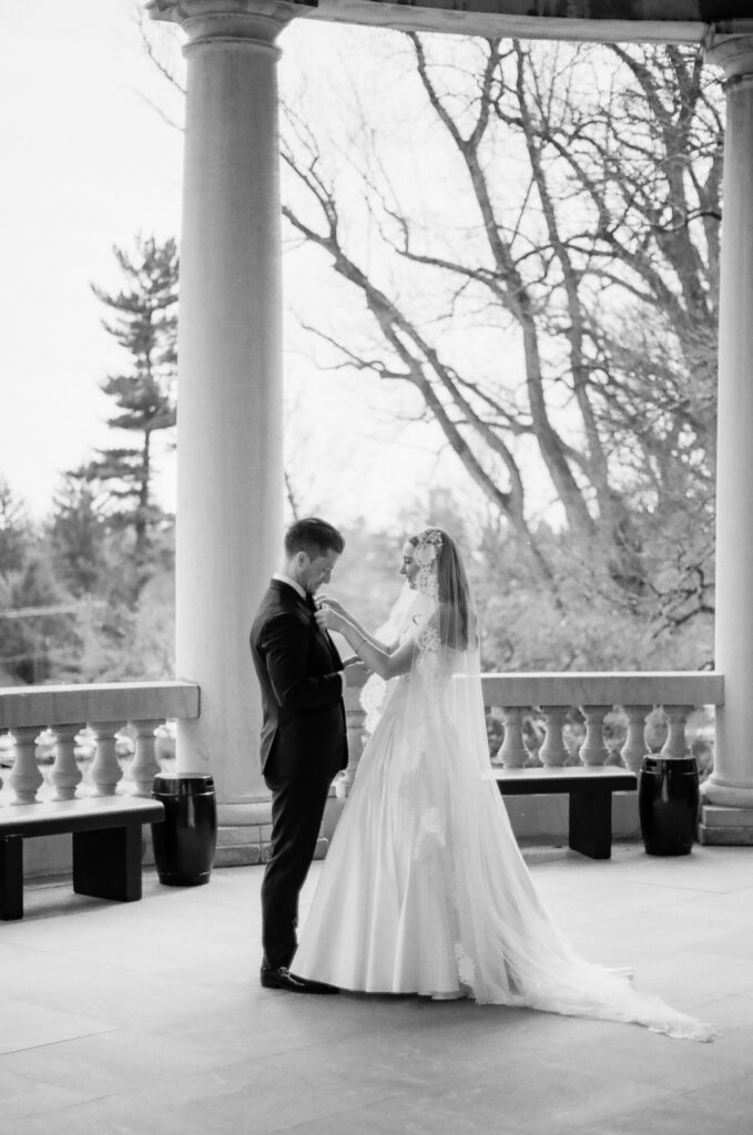 35mm wedding photography emotional first look bride and groom