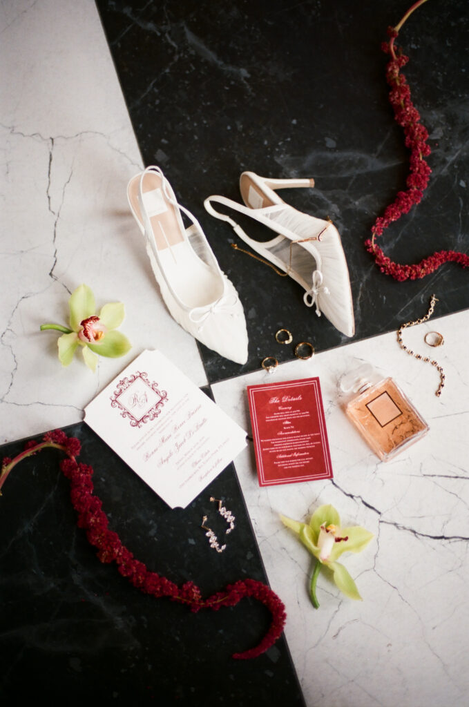 35mm film wedding photography invitation suite detail