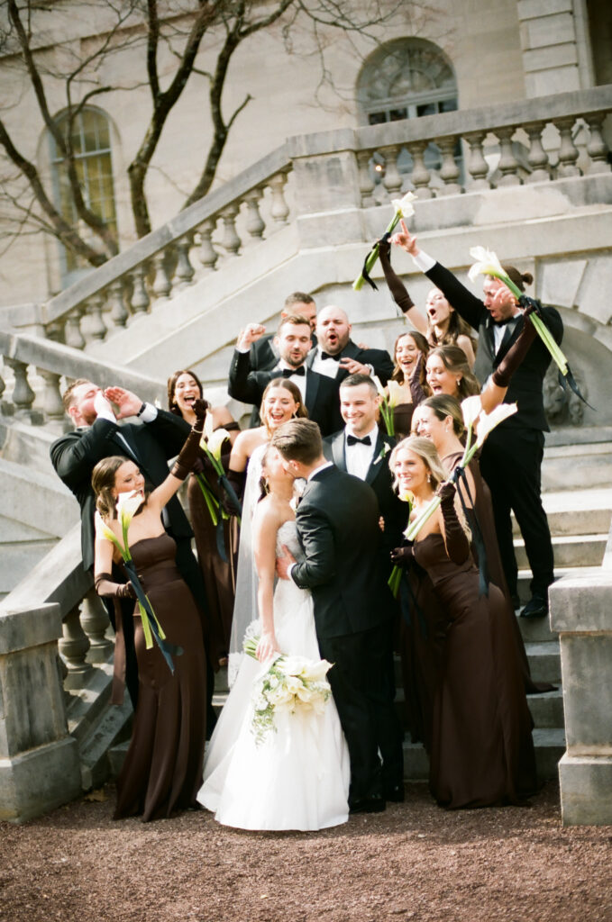 wedding party candid film photo 