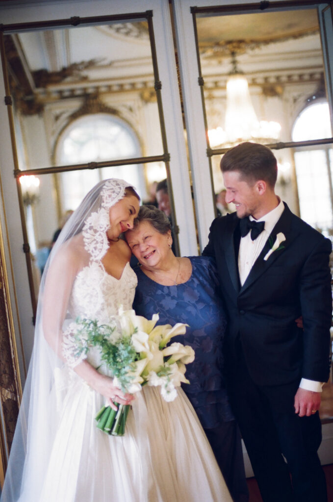 special moment with bride's grandma on 35mm film