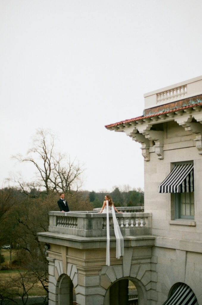35mm wedding photography wedding portrait of bride and groom  