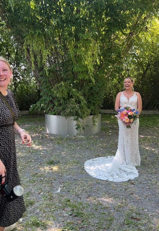 wedding photographer taking bride portraits