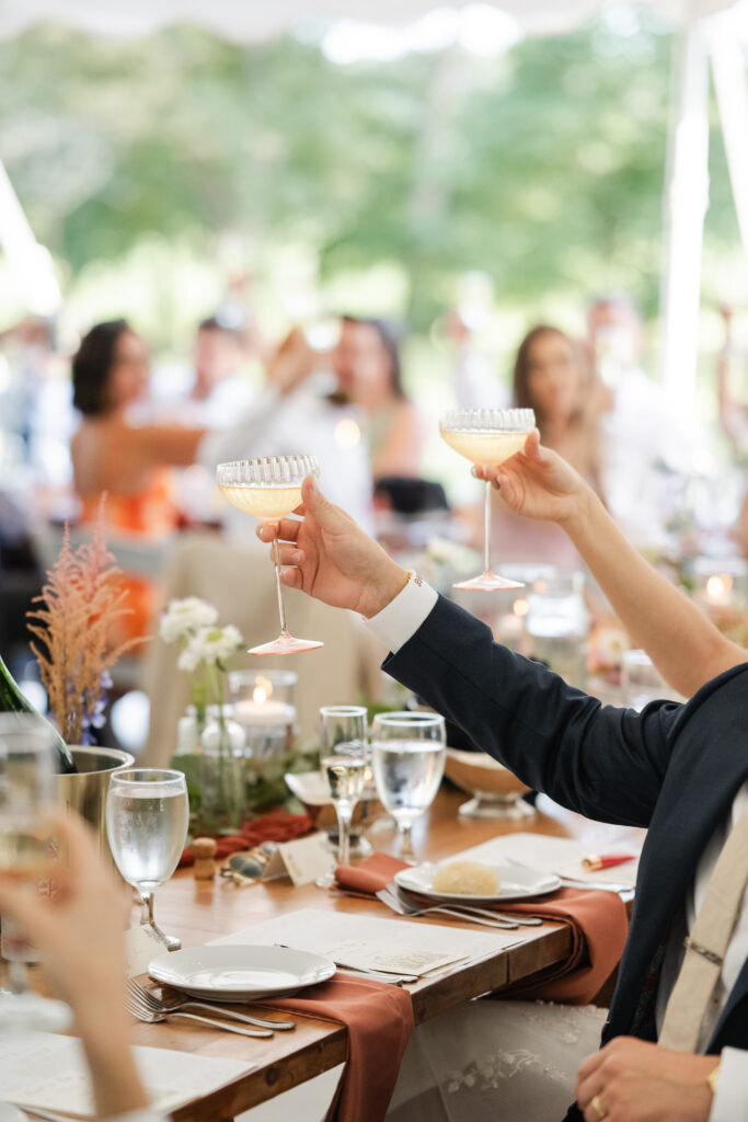 Elegant wedding reception details at Hillcrest Estate