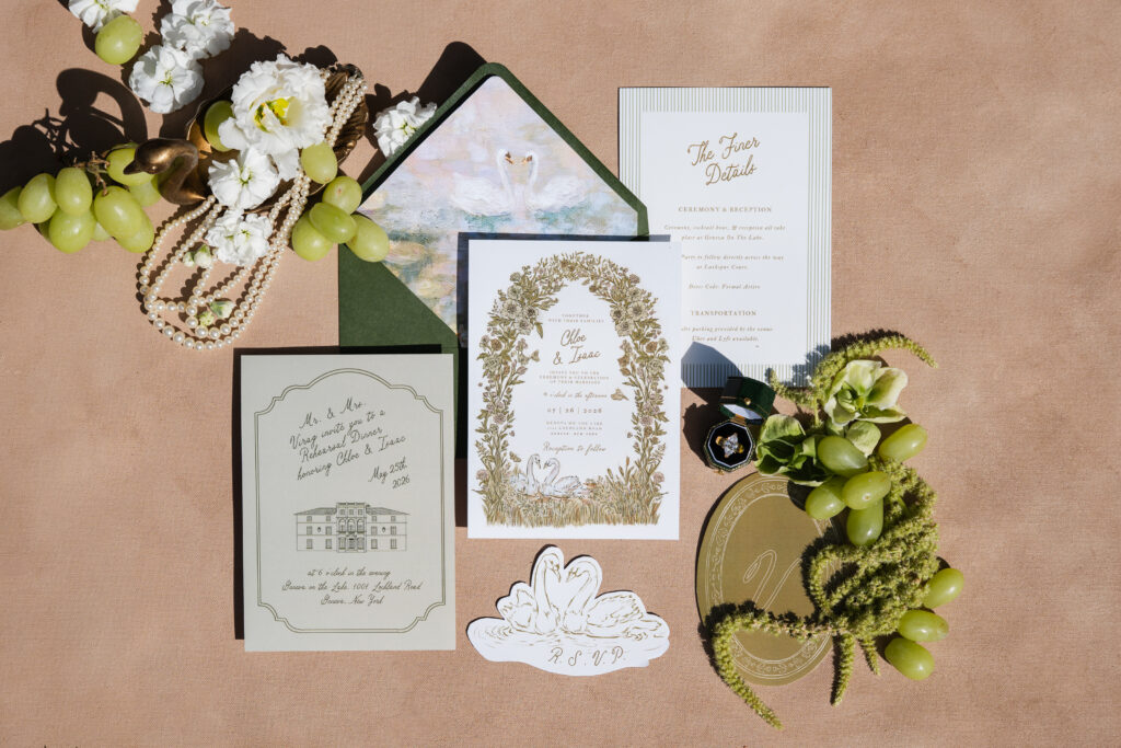 garden wedding inspiration flay lay photo of details